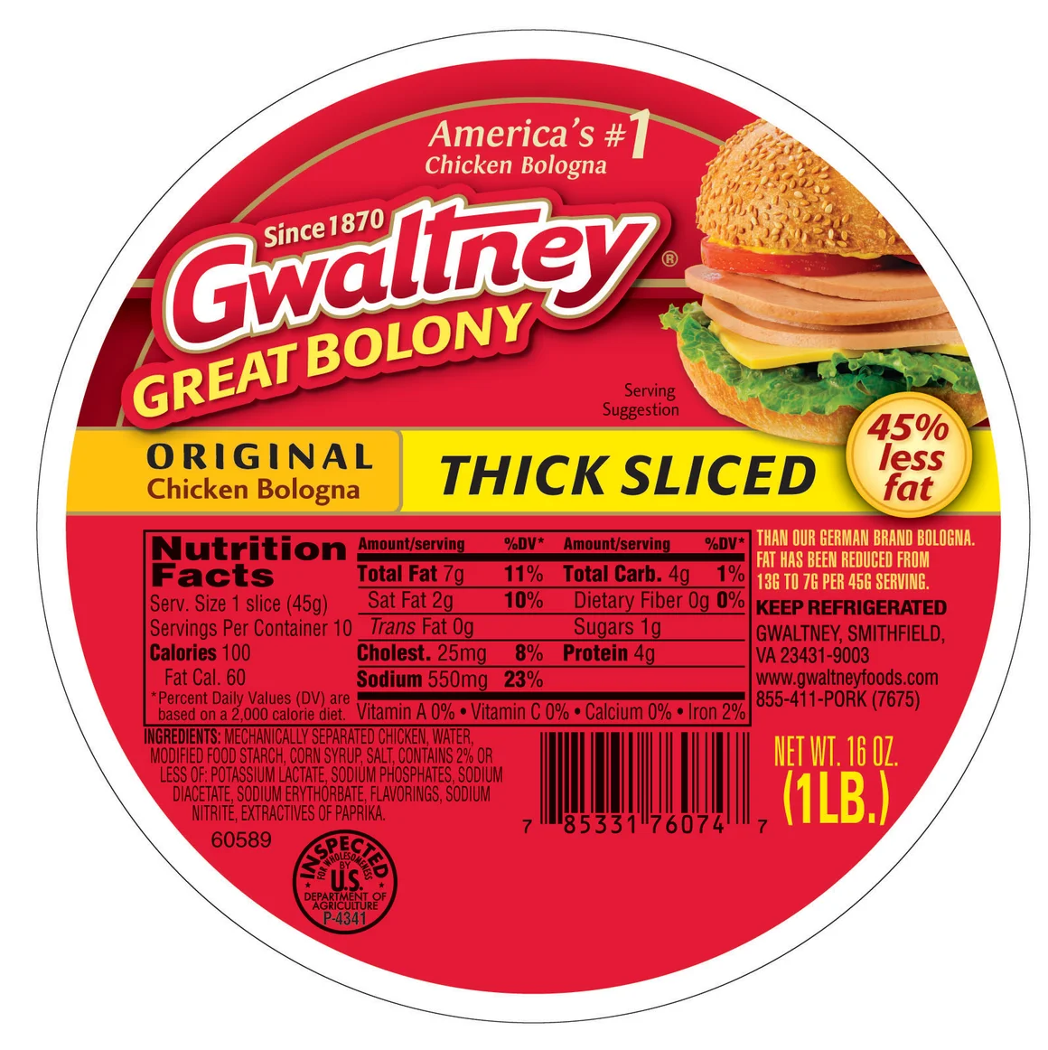 Original Chicken Balogna (1lb)